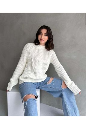 پلیور سفید زنانه ساده karpuzbutiks - کد 892392058
