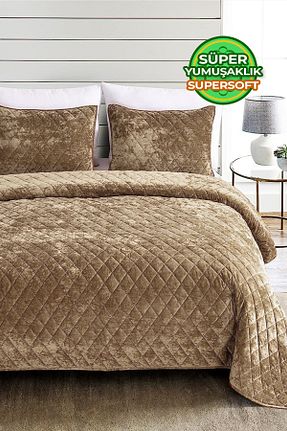روتختی دونفره قهوه ای مخمل Evlen Home Collection - کد 763978338