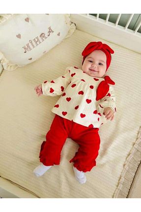 ست نوزادی قرمز بچه گانه پنبه ای Bulut Baby - کد 890980365