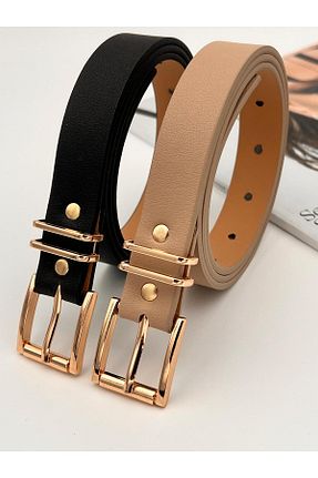 کمربند مشکی زنانه چرم مصنوعی Descoin - کد 892466949
