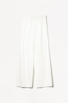 شلوار سفید زنانه کتان Bershka - کد 892411423