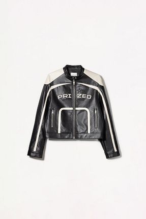 کاپشن مشکی زنانه پلی اورتان Bershka - کد 892679713