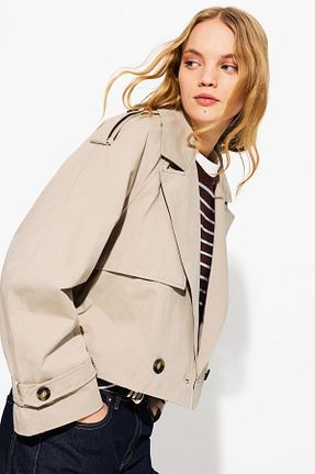 کاپشن بژ زنانه پنبه ای Bershka - کد 892411474
