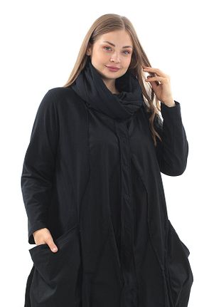 کت سایز بزرگ مشکی زنانه آستر دار Zedd+ Plus - کد 892418580