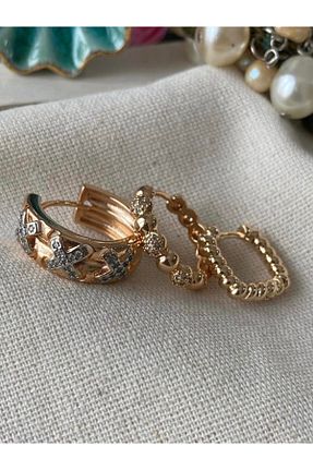گوشواره جواهر نارنجی زیرکن SU PERİSİ TAKI BİJUTERİ - کد 892459320
