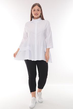 پیراهن سایز بزرگ سفید زنانه سایز بزرگ Zedd+ Plus - کد 892419894