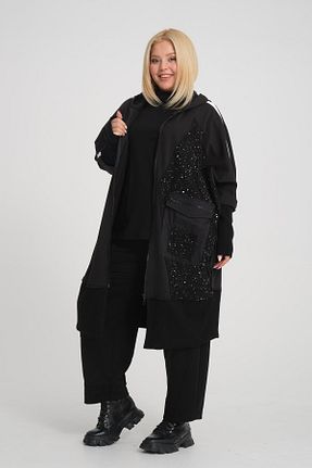 کت سایز بزرگ مشکی زنانه آستر دار Zedd+ Plus - کد 892418574