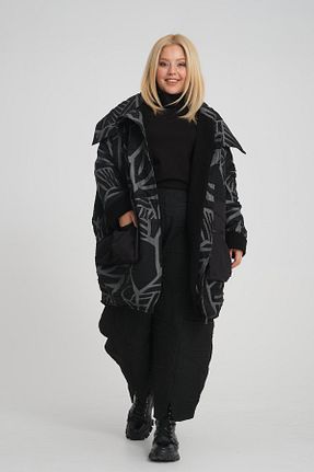 کت سایز بزرگ طوسی زنانه آستر دار Zedd+ Plus - کد 892418712
