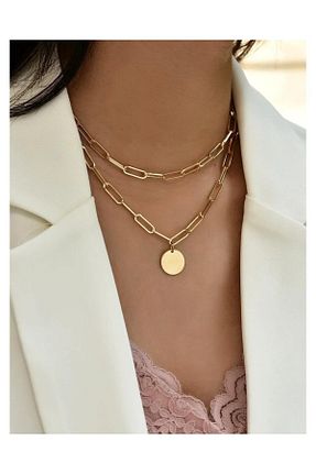 گردنبند جواهر طلائی زنانه استیل ضد زنگ Alze Beauty - کد 892443342