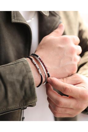 دستبند نقره سفید مردانه 925 عیار MEKS PRIVE - کد 892428883