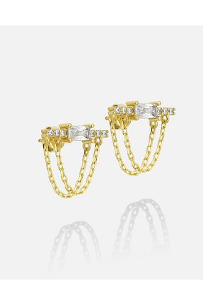 گوشواره نقره طلائی زنانه 925 عیار MEKS PRIVE - کد 892495843