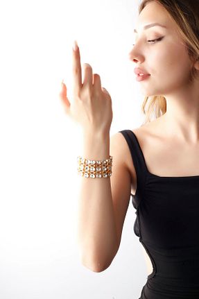 دستبند جواهر طلائی زنانه زیرکن MATYA JEWELERY - کد 892449967