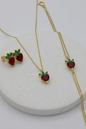 ست نقره طلائی زنانه زیرکن Inure Jewelry - کد 853527314