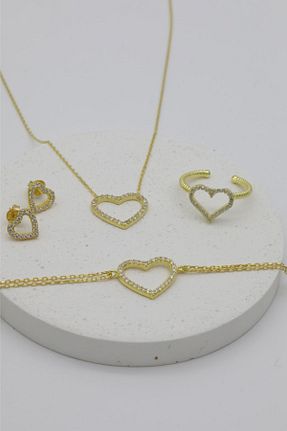 ست نقره طلائی زنانه زیرکن Inure Jewelry - کد 824227196