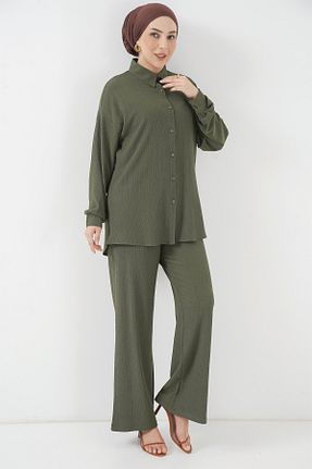 ست بالاتنه و پائین تنه حجاب خاکی زنانه رگولار Bigdart - کد 886668296
