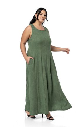 لباس سایز بزرگ خاکی زنانه پلی استر DISENTIS MODEST - کد 892616250
