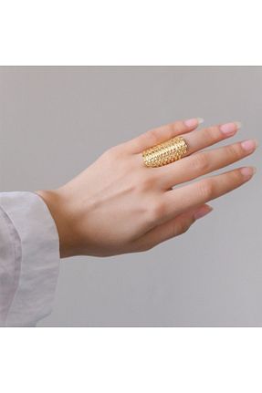 انگشتر استیل (فولاد) متالیک زنانه روکش طلا FerizZ - کد 899169992