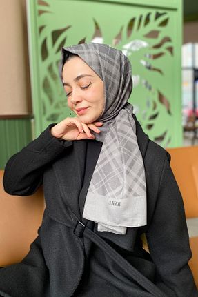 شال طوسی زنانه پلی استر Aker - کد 892607200