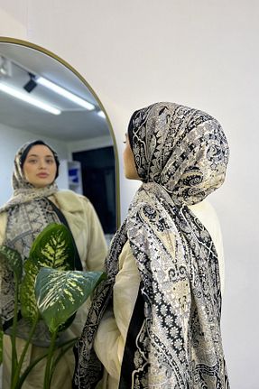 شال مشکی زنانه پنبه ای hkpolo - کد 892572535