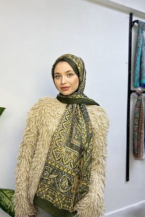 شال سبز زنانه پنبه ای hkpolo - کد 892571970