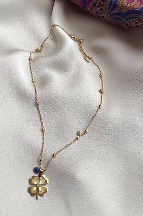 گردنبند استیل ( فولاد ) طلائی زنانه استیل ضد زنگ novon - کد 149869931