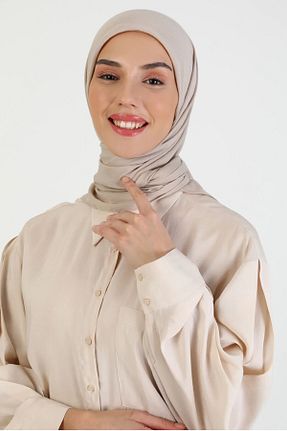 شال بژ زنانه پنبه پلی استر HAREM SCARF - کد 893880568