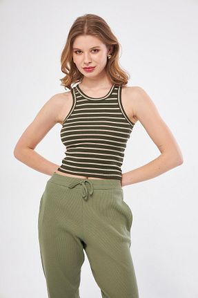 بلوز خاکی زنانه رگولار TUBİA - کد 892604820