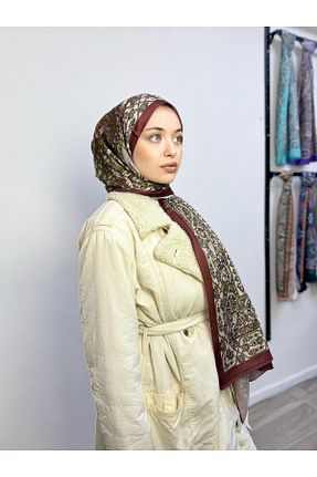 شال زرشکی زنانه پنبه ای hkpolo - کد 872442319