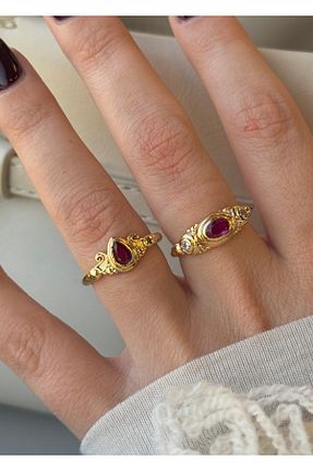 انگشتر جواهر قرمز زنانه پوشش لاکی KİLİGİSTANBUL - کد 890639407