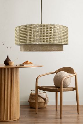 لوستر بژ حصیر Vivido Home - کد 892642007