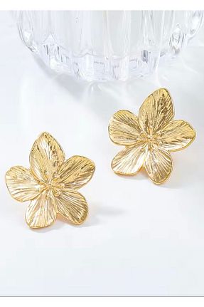 گوشواره جواهر طلائی برنجی takıtarzım - کد 892704794