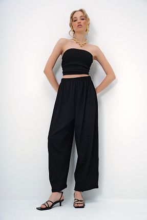 ست بالاتنه و پائین تنه مشکی زنانه بافتنی Trend Alaçatı Stili - کد 891517738