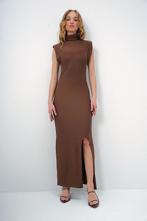 لباس قهوه ای زنانه بافتنی Trend Alaçatı Stili - کد 891517575
