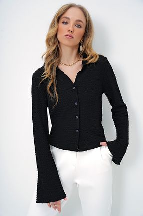 پیراهن مشکی زنانه رگولار Trend Alaçatı Stili - کد 891517651