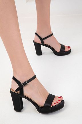 کفش پاشنه بلند کلاسیک مشکی زنانه چرم مصنوعی SOHO - کد 889696544