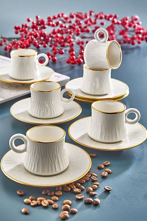 فنجان قهوه سفید 6 نفره Kitchen Life - کد 888365016