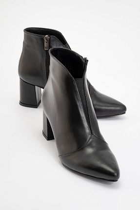 بوت / نیم بوت مشکی زنانه چرم خالص luvishoes - کد 51944189
