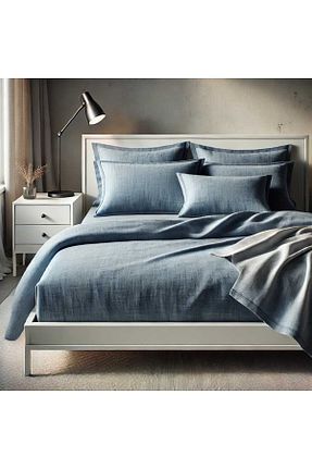 ست ملحفه دونفره آبی پنبه ای Home - کد 890666645
