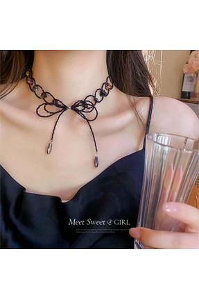 گردنبند جواهر مشکی زنانه فلزی Pelin Aksesuar - کد 890695842