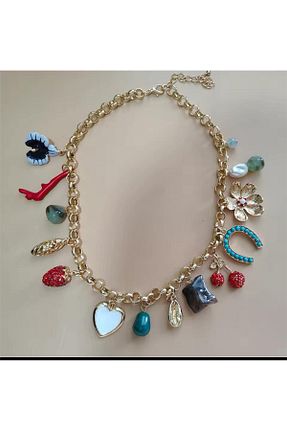 گردنبند جواهر رنگی زنانه فلزی Pelin Aksesuar - کد 890695821