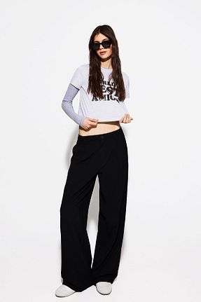 شلوار مشکی زنانه پلی استر Bershka - کد 890695803