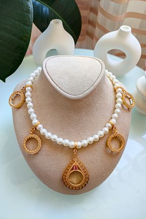 گردنبند جواهر رنگی زنانه مروارید TwinsCollection - کد 854392329