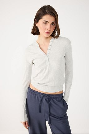 بادی طوسی زنانه کلاه دار No Matter What - کد 890733552