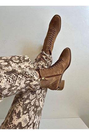 بوت / نیم بوت قهوه ای زنانه پاشنه ضخیم Saracshoes - کد 869668179