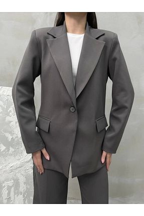 کت طوسی زنانه رگولار Asfa Moda - کد 890751596