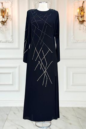 لباس مجلسی حجاب مشکی زنانه یقه دوچرخه Amine Hüma - کد 891741967