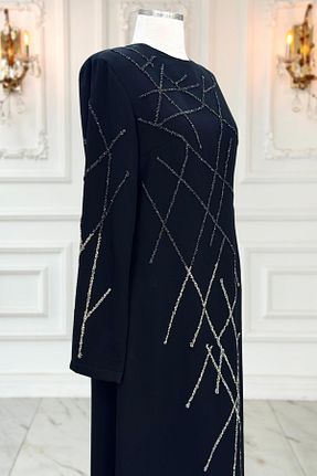 لباس مجلسی حجاب مشکی زنانه یقه دوچرخه Amine Hüma - کد 891741967