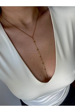 گردنبند استیل ( فولاد ) زرد استیل (فولاد) Hoop jewelery - کد 890753198