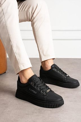 کفش اسنیکر مشکی مردانه بند دار L.A Polo - کد 890757960