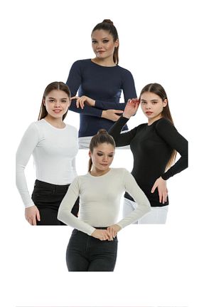بادی مشکی زنانه یقه دوچرخه YCG GİYİM - کد 890768505